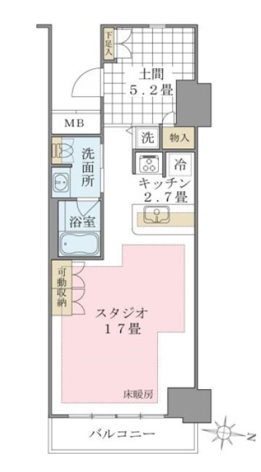 1Rの間取りの画像