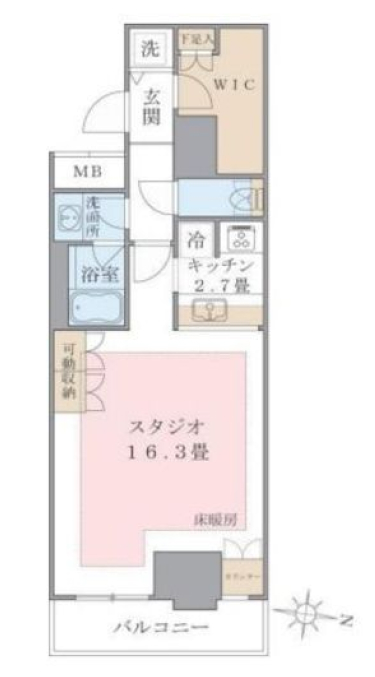 1Rの間取りの画像